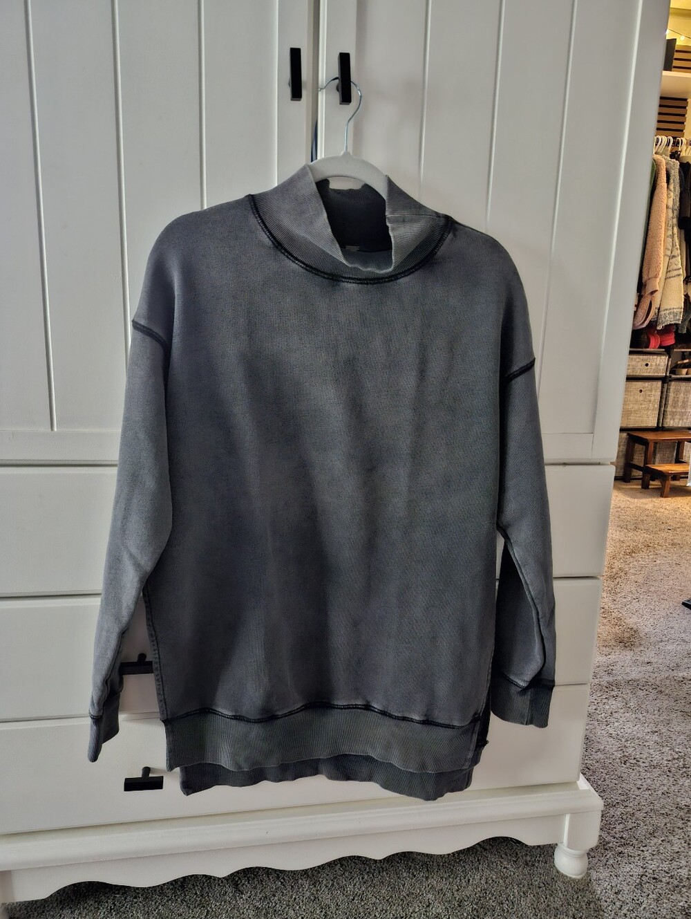 Free People Oversize Gray Comfy Pullover Sweater Sz S